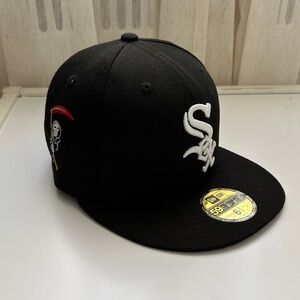 New Era Black Cap with White Embroidery